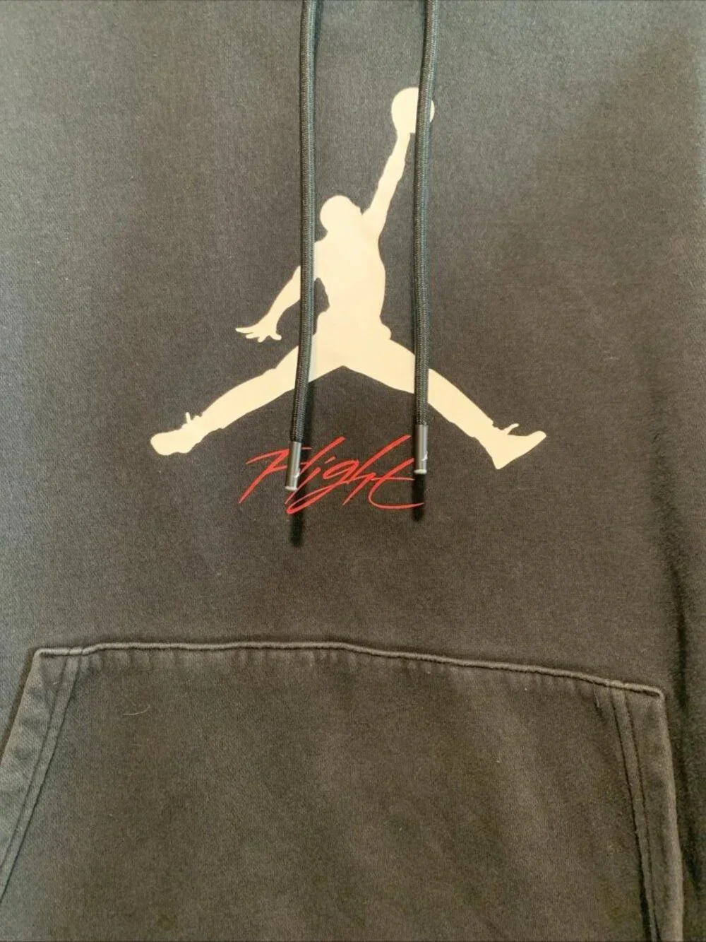 Air Jordan Hoodie Mens XL Black Jumpman Flight Logo Fleece Pullover